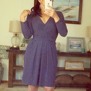 Navy Blue Polka Dot Dress